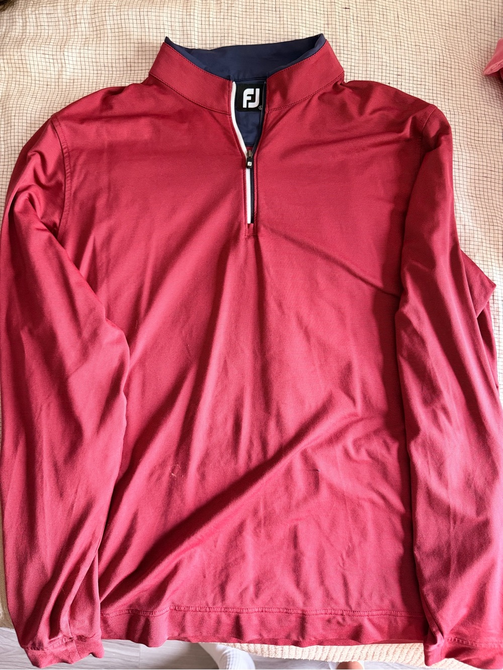FootJoy Red Long-Sleeve Quarter Zip Pullover